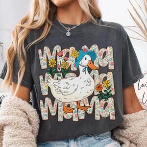 Floral Mama Goose Shirt Cottagecore Mom Tee